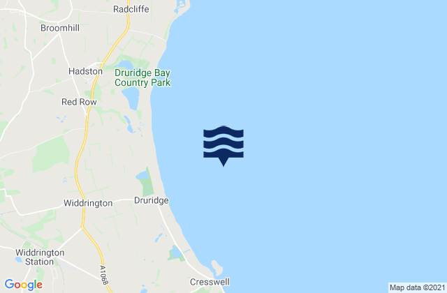Mapa de mareas Druridge Bay, United Kingdom