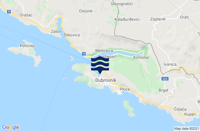 Mapa de mareas Dubrovačko-Neretvanska Županija, Croatia