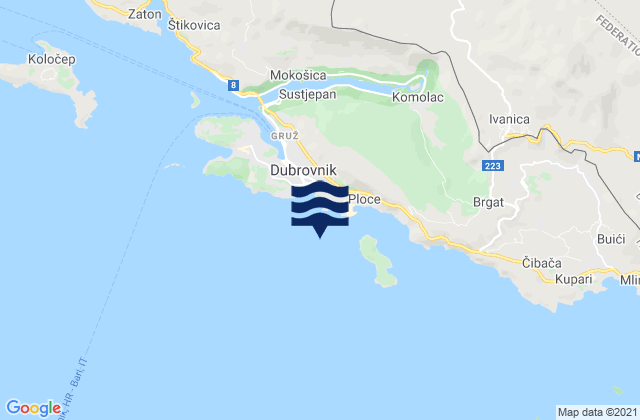 Mapa de mareas Dubrovnik (Ragusa), Croatia