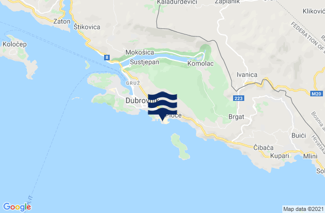 Mapa de mareas Dubrovnik, Croatia