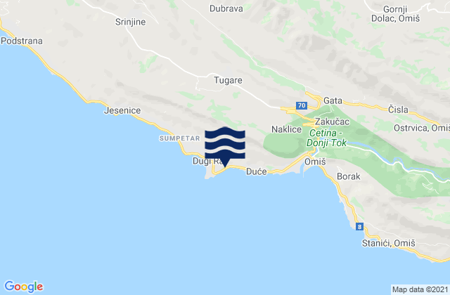 Mapa de mareas Dugi Rat Općina, Croatia