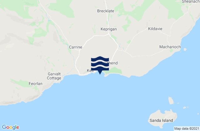 Mapa de mareas Dunaverty Bay, United Kingdom