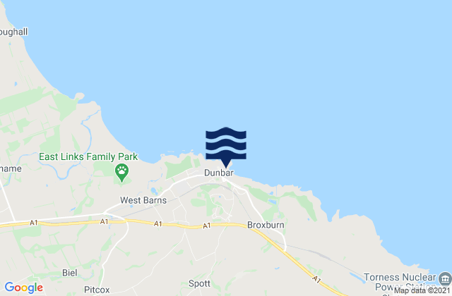 Mapa de mareas Dunbar East Beach, United Kingdom
