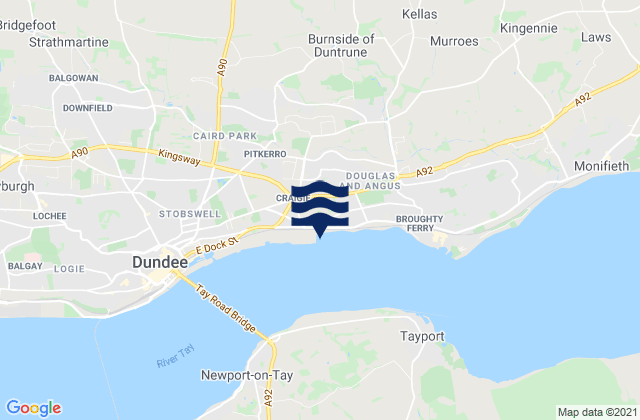 Mapa de mareas Dundee City, United Kingdom