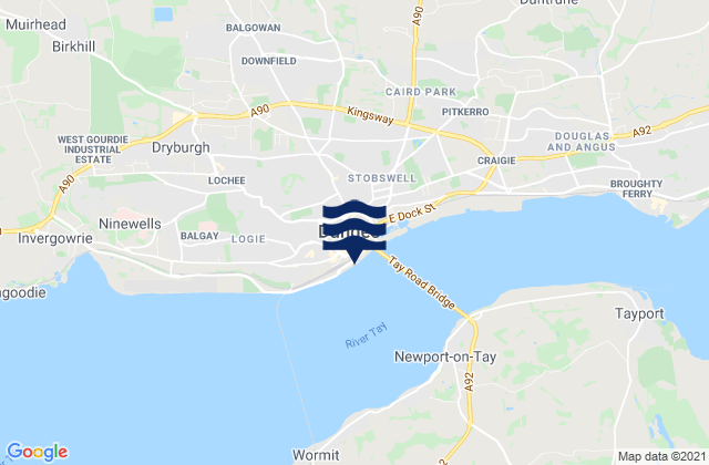 Mapa de mareas Dundee, United Kingdom
