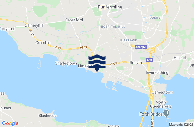 Mapa de mareas Dunfermline, United Kingdom