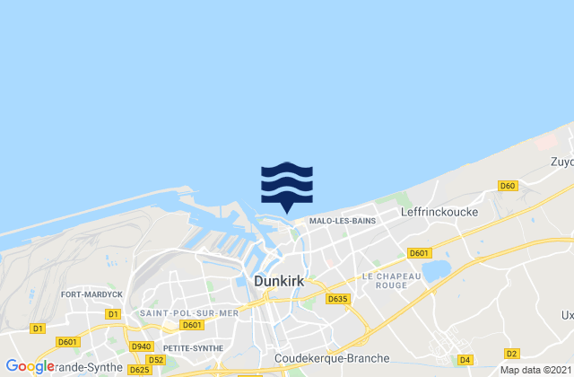 Mapa de mareas Dunkerque, France