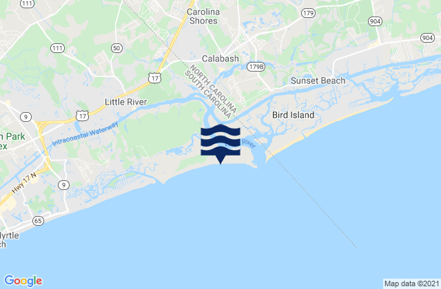 Mapa de mareas Dunn Sound (Little River Inlet), United States