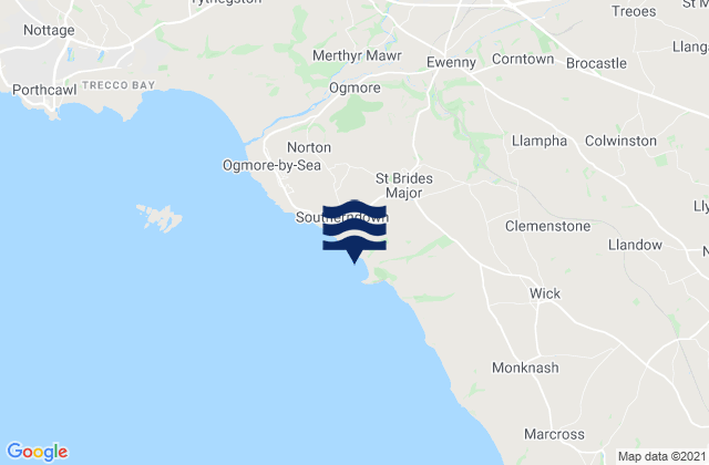 Mapa de mareas Dunraven Bay Beach, United Kingdom