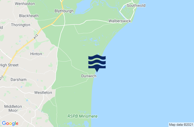 Mapa de mareas Dunwich Beach, United Kingdom