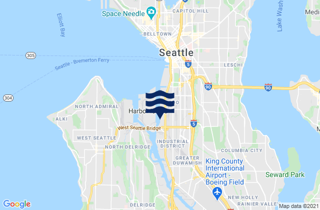Mapa de mareas Duwamish Waterway Eighth Ave. South, United States