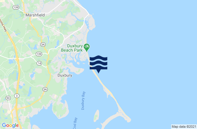 Mapa de mareas Duxbury Beach Duxbury, United States