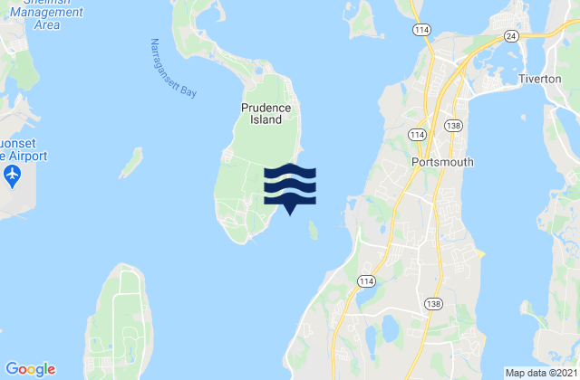 Mapa de mareas Dyer Island west of, United States