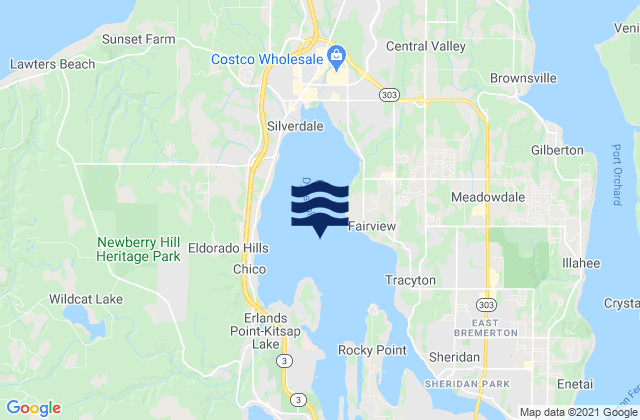 Mapa de mareas Dyes Inlet, United States