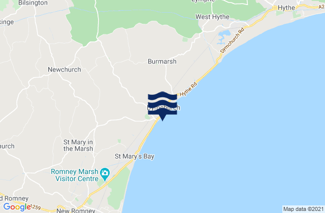 Mapa de mareas Dymchurch Beach, United Kingdom