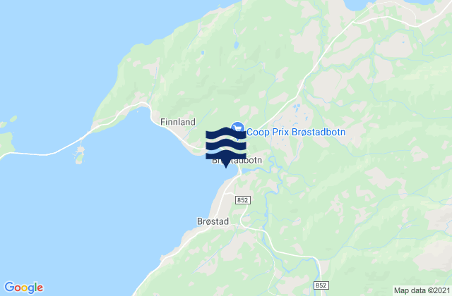 Mapa de mareas Dyrøy, Norway