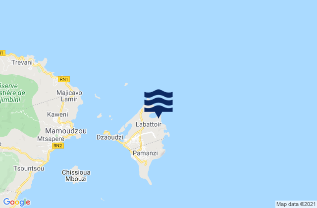 Mapa de mareas Dzaoudzi, Mayotte