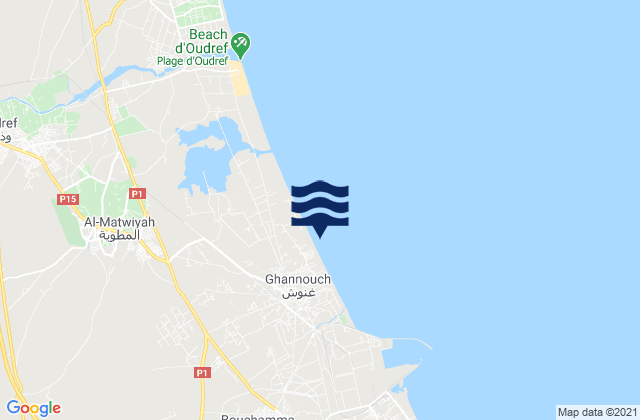 Mapa de mareas Délégation de Gabès Ouest, Tunisia