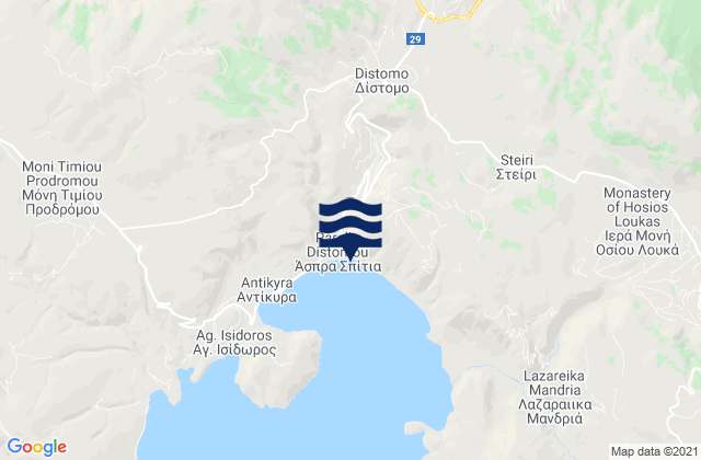 Mapa de mareas Dístomo, Greece