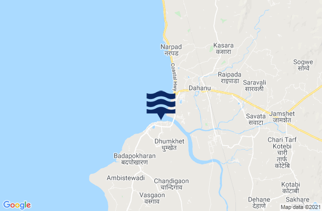 Mapa de mareas Dāhānu, India