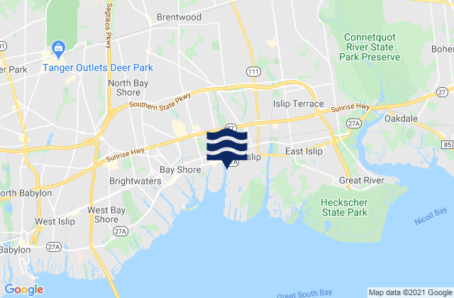 Mapa de mareas East 41st Street City, East River, New York, United States