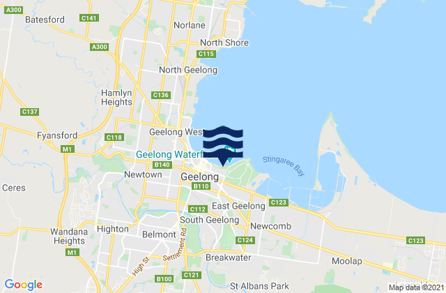 Mapa de mareas East Beach, Australia