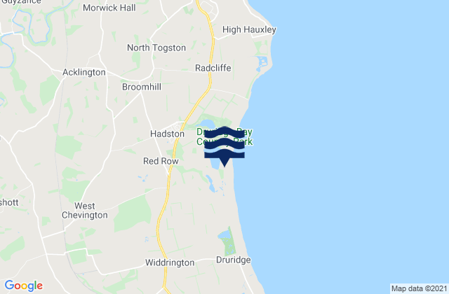 Mapa de mareas East Chevington, United Kingdom