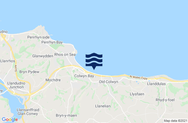 Mapa de mareas East Colwyn Bay Beach, United Kingdom