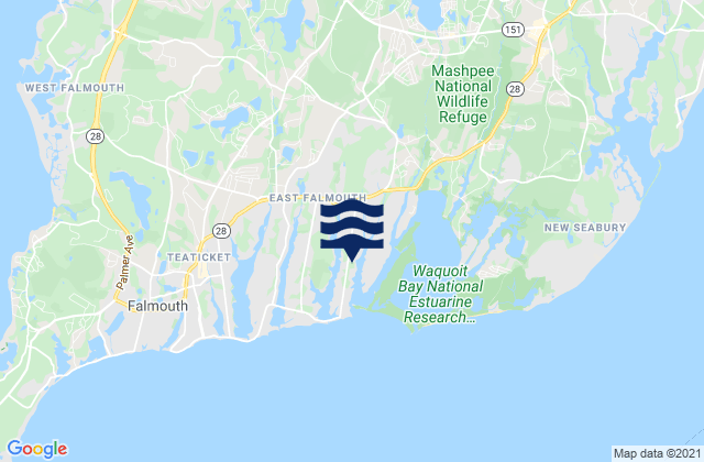Mapa de mareas East Falmouth, United States