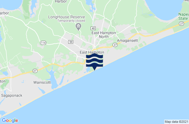 Mapa de mareas East Hampton North, United States