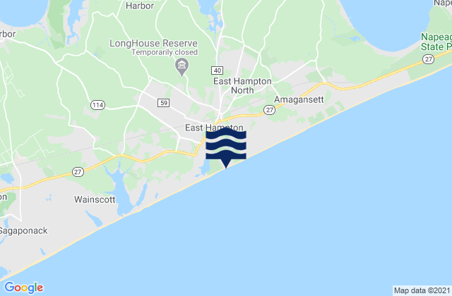 Mapa de mareas East Hampton, United States