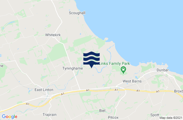 Mapa de mareas East Linton, United Kingdom