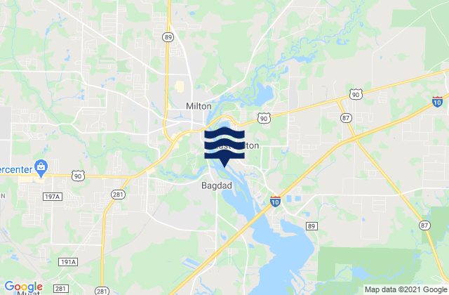 Mapa de mareas East Milton, United States