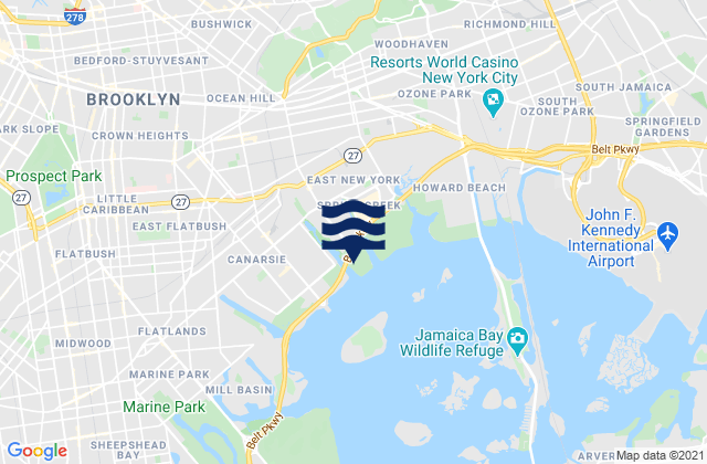 Mapa de mareas East New York, United States