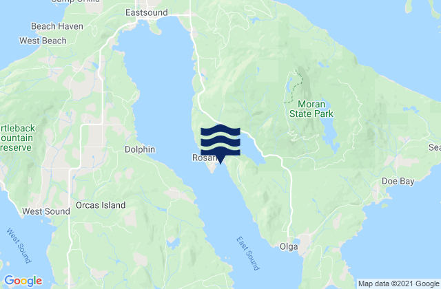 Mapa de mareas East Sound (Orcas Island), United States