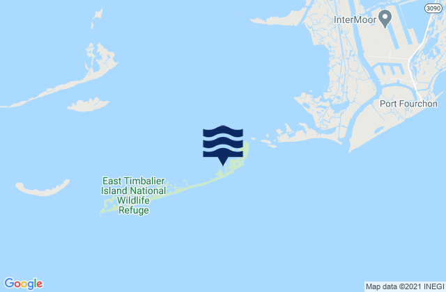 Mapa de mareas East Timbalier Island Timbalier Bay, United States