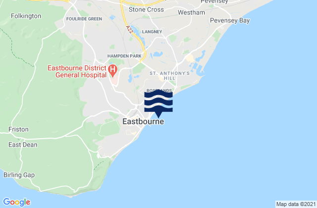 Mapa de mareas Eastbourne East Beach, United Kingdom