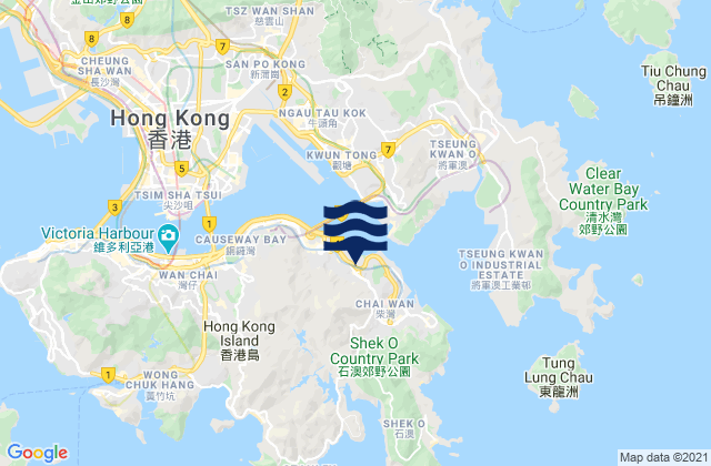 Mapa de mareas Eastern, Hong Kong