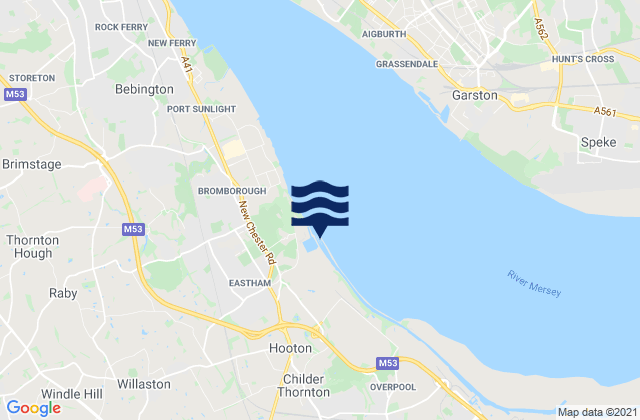 Mapa de mareas Eastham, United Kingdom
