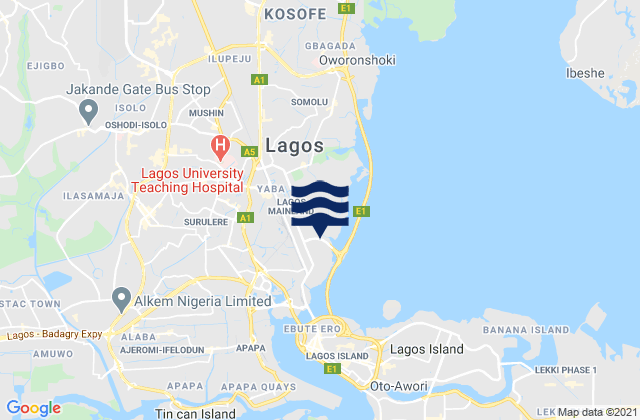 Mapa de mareas Ebute-Metta, Nigeria