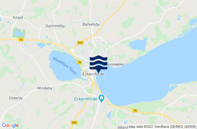 Mapa de mareas Eckernforde, Denmark