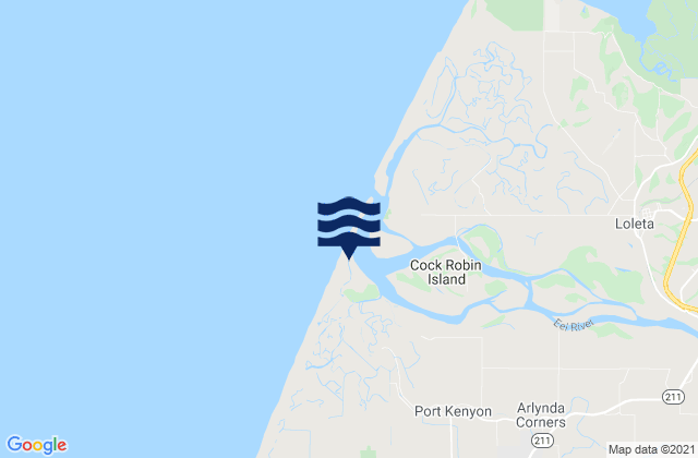 Mapa de mareas Eel River entrance, United States