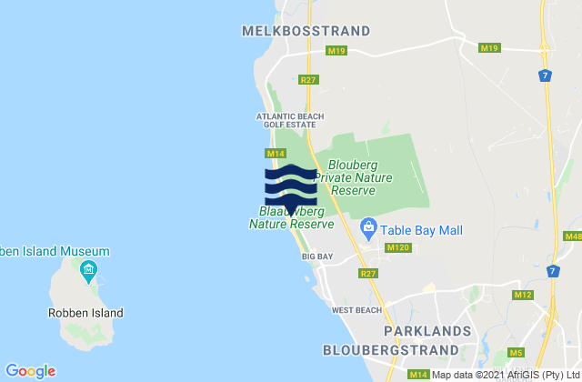 Mapa de mareas Eerste Steen, South Africa
