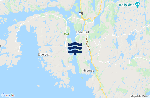 Mapa de mareas Egersund, Norway