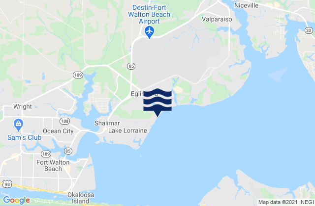 Mapa de mareas Eglin Air Force Base, United States