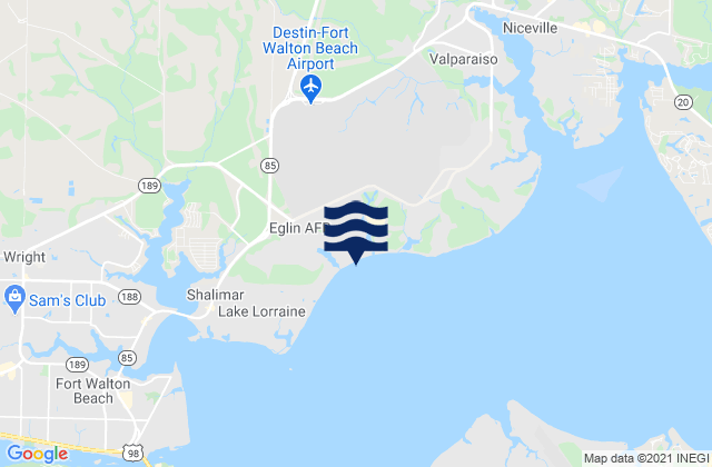 Mapa de mareas Eglin Village, United States