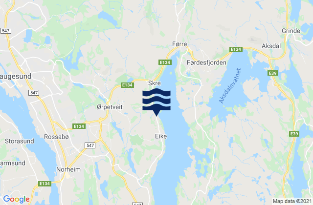 Mapa de mareas Eike, Norway