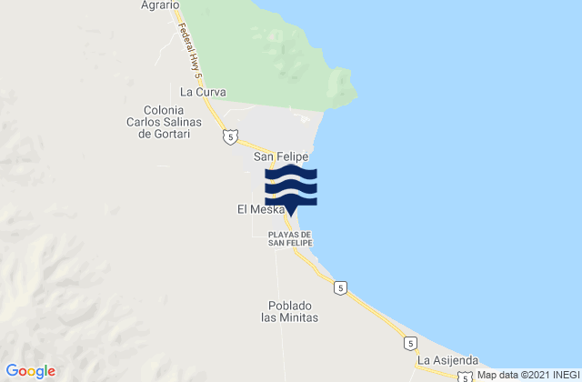 Mapa de mareas El Bajo, Mexico