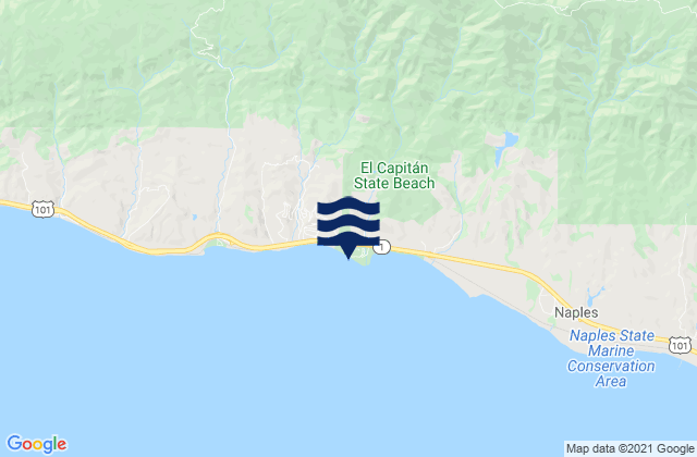 Mapa de mareas El Capitan Beach, United States