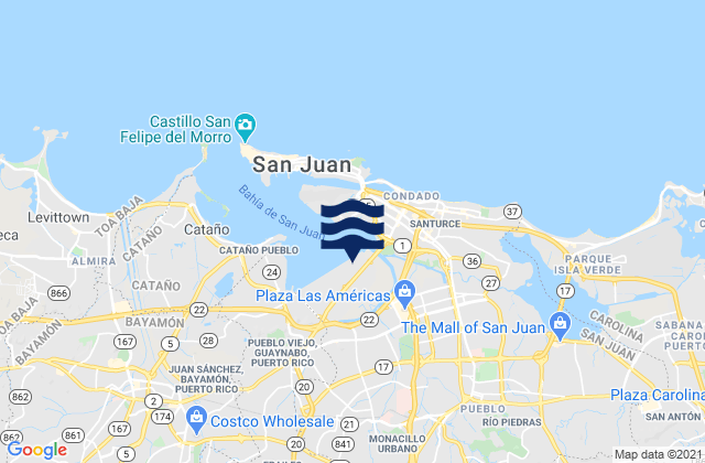 Mapa de mareas El Cinco Barrio, Puerto Rico